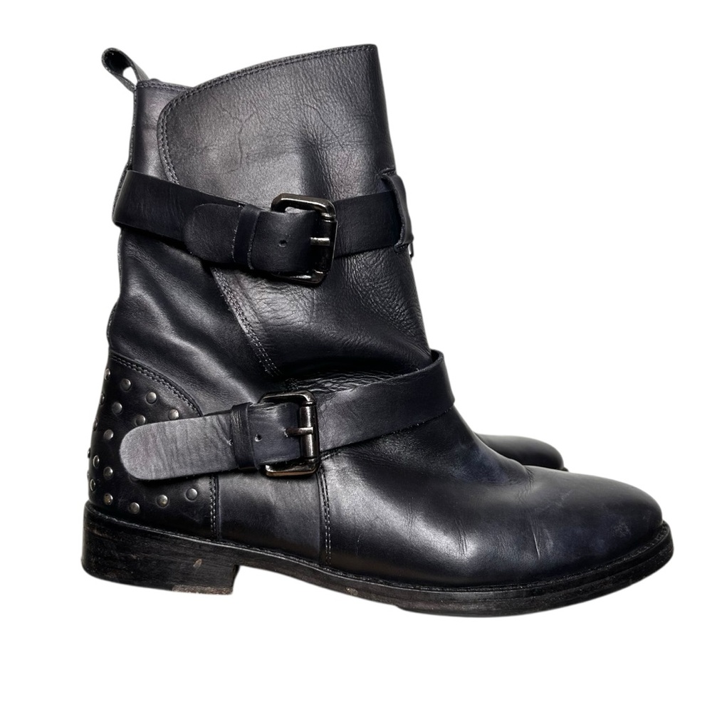Vintage Foundry Co Sherry Boots 8 Black Studded Moto Biker Goth Punk - Picture 2 of 12